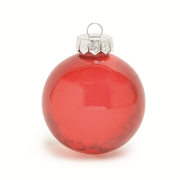 Bolas de Natal Vermelho Translucido 10cm com 4Un - Ref 1033328 Cromus