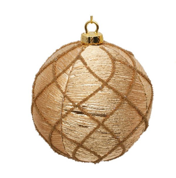 Bolas de Natal Dourado com Quadrados 10cm com 4Un - Ref 1924748 Cromus