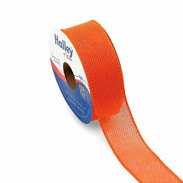 Fita Aramada de Juta Laranja Lisa 6,3cmX914cm - Ref 9701 Halley