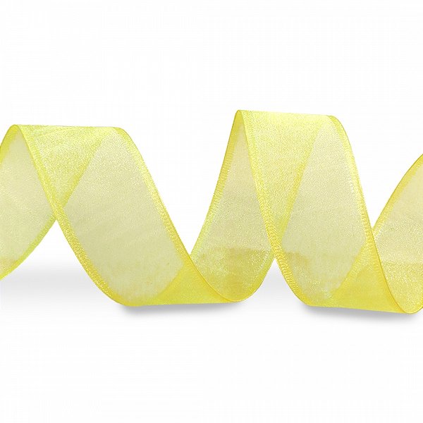 Fita Aramada de Organza Amarelo Claro 3,6cmX914cm - Ref 9273 Halley