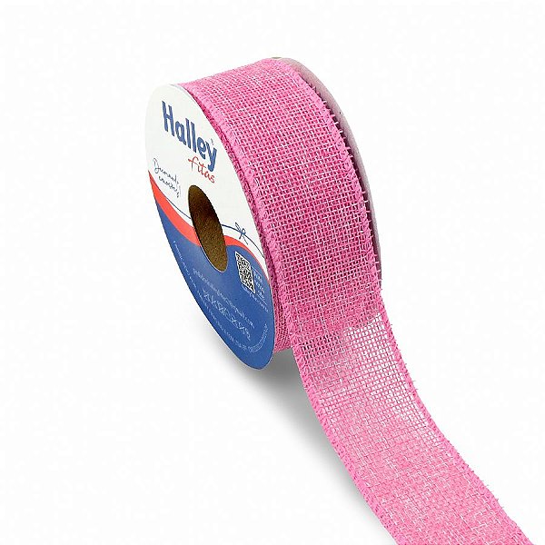 Fita Aramada de Juta Rosa 3,5cmX914cm - Ref 9706 Halley
