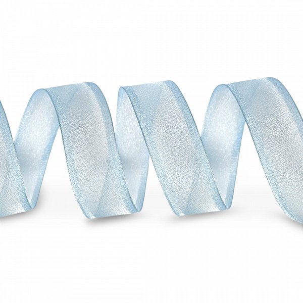 Fita Aramada de Organza Azul Bebe 2,2cmX914cm - Ref 11347 Halley