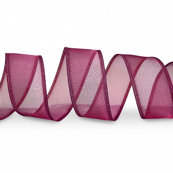 Fita Aramada de Organza Marsala 3,6cmX914cm - Ref 10792 Halley