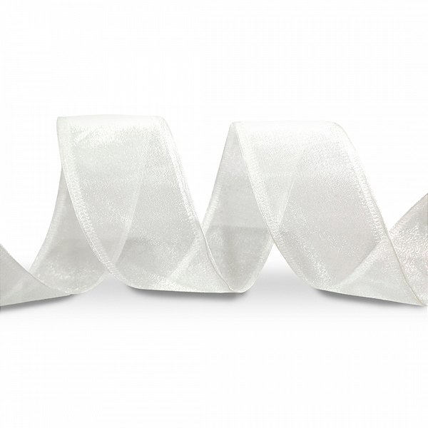 Fita Aramada de Organza Branca 3,6cmX914cm - Ref 9280 Halley
