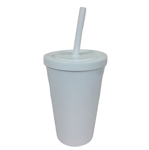 Copo com Tampa e Canudo 350ML Branco - Neoplas