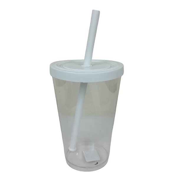 Copo com Tampa e Canudo 350ML Transparente - Neoplas