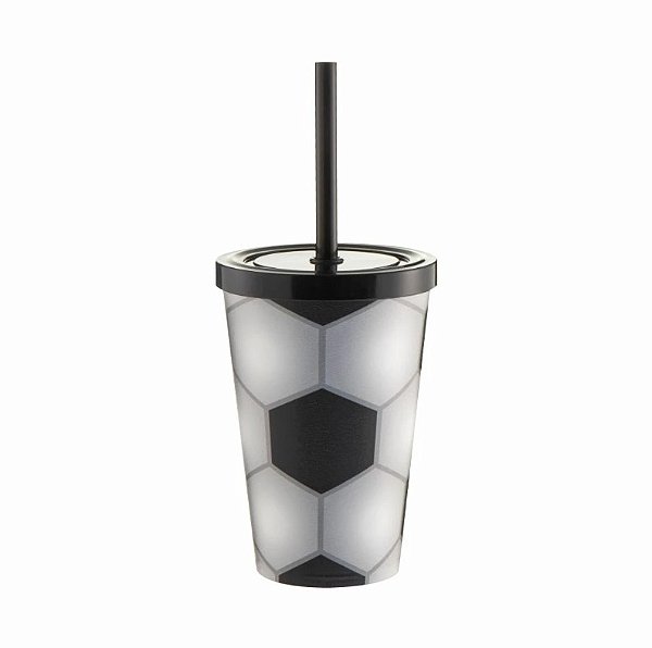Copo com Tampa e Canudo 350ML Socker Futebol - Neoplas