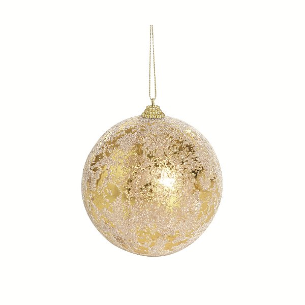 Bolas de Natal Dourada Açucarada 12cm com 2un - Ref 1069058 Cromus
