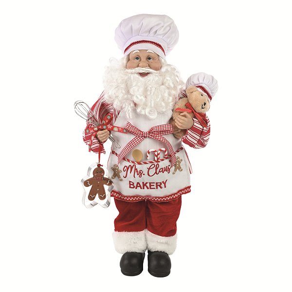 Boneco Papai Noel Mrs Claus Bakery 45cm - Ref 1072595 Cromus