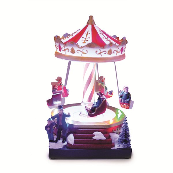 Cenário de Natal Carrossel com Luz, Som e Movimento 19x13cm - Ref 1023798 Cromus