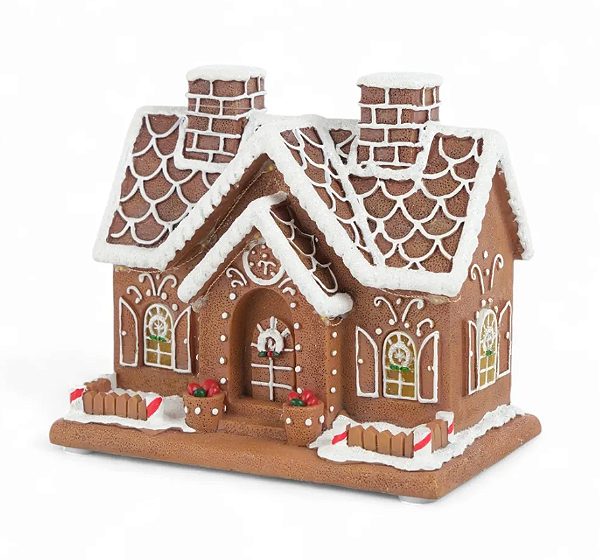 Cenário de Natal Casa de Gingerbread com Luz 17x10x16cm - Ref 1068010 Cromus