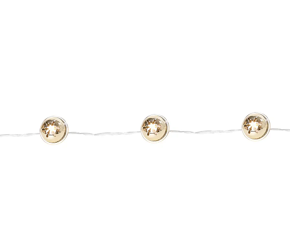 Cordão 10 Led Guizos Dourados 120cm - Ref 1071147 Cromus