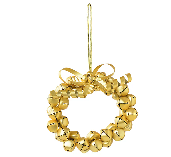 Enfeite Pendurar Guirlanda de Guizos 10x3cm Dourado - Ref 1046131 Cromus
