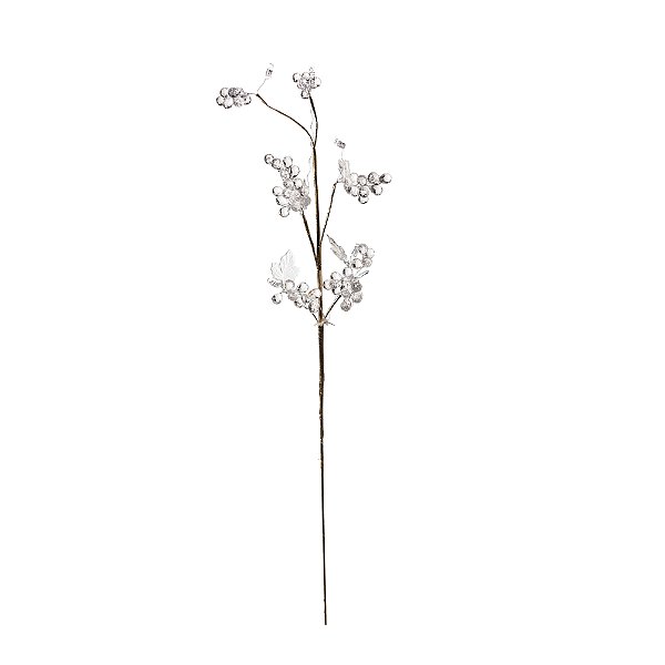 Galho Uvas de Cristal Incolor 55cm - Cristal Collection - Ref 1470651 Cromus