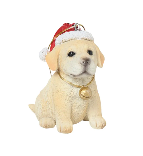 Cachorro Labrador de Resina Sentado com Gorro Noel 7.5cm com 1 Un- Ref 3111350 Cromus