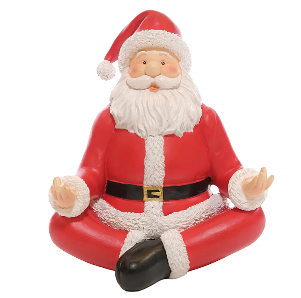 Papai Noel de Resina Fazendo Yoga 13,6cmX15,9cm - Ref 3111465 Cromus