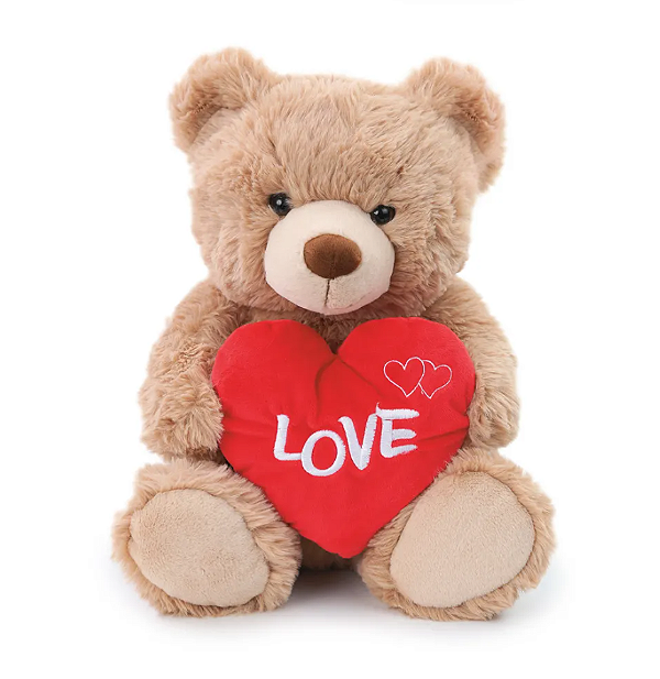Urso de Pelúcia Teddy com Coração Vermelho Love 32cm - Ref 29004374 Cromus
