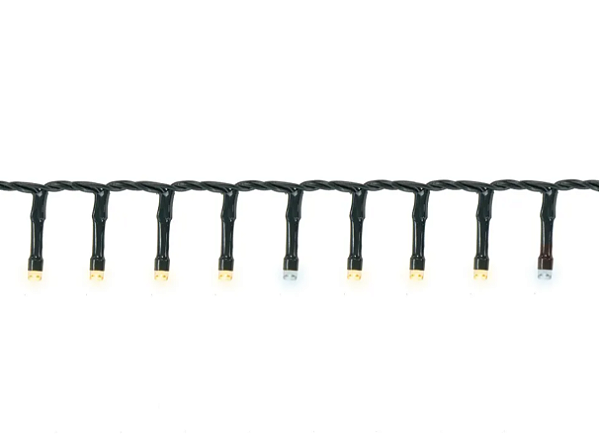 Cordão de Led 1000 Lâmpadas Luz Amarela com Strobo Branco Fio Verde 40 Metros - Ref 1091937 Cromus