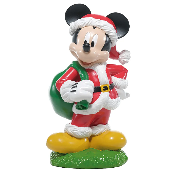 Mickey de Resina em Pé com Saco de Presente 31cm - Natal Disney Ref 3108771 Cromus