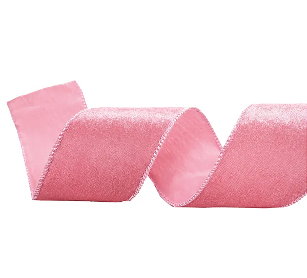 Fita Aramada de Veludo Rosa Claro 6,3cmx9,14m - Ref 3101451 Cromus