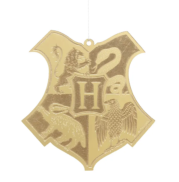 Pingente Brasão Harry Potter Acrilico Dourado 12cm - Ref 1092639 Cromus
