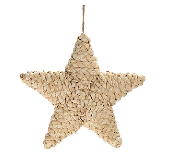 Enfeite de Pendurar Estrela Rustica de Palha 16x18cm - Ref 1005192 Cromus