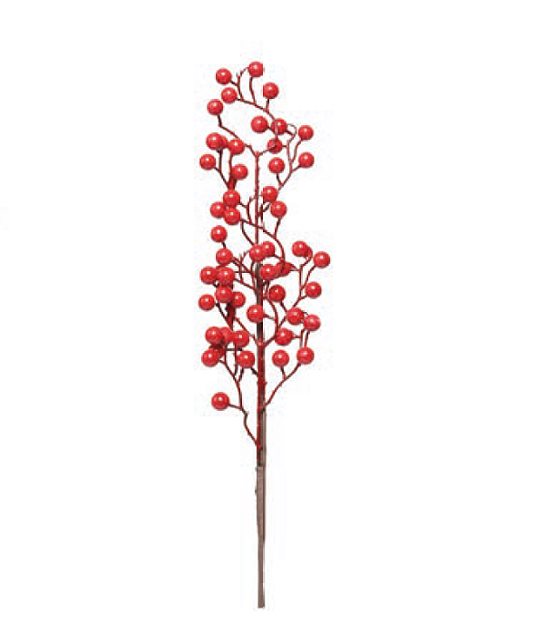 Galho de Natal Berry Vermelho com Galhos 59cm - Ref 3100061 Cromus