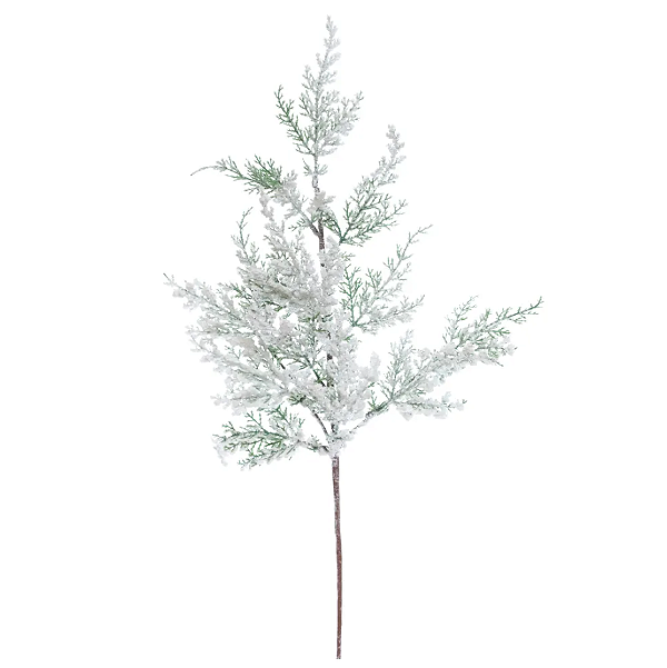 Galho de Natal Cipreste Verde Nevado 63cm - Ref 3119928 Cromus