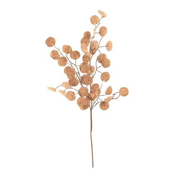 Galho de Natal Eucalipto Folhas Cortiça Marrom 73cm - Ref 1085497 Cromus
