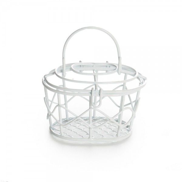 Mini Cesta Oval Aramada Branca Cromus