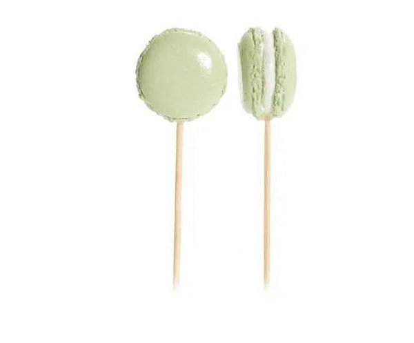 Pick Para Doces com Aplique de Resina Macaron Verde Claro CROMUS - 1 Jogo com 6 unidades