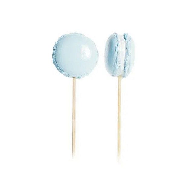 Pick Para Doces com Aplique de Resina Macaron Azul CROMUS - 1 Jogo com 6 unidades