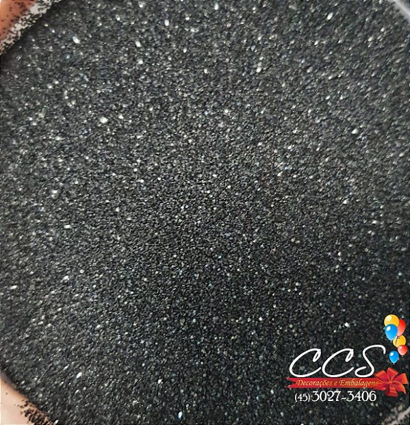 Glitter para Balão e Artesanatos Preto 2 gramas