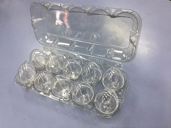Caixa de Ovos Transparente Base e Cupula Acrilico com 10 Ovinhos