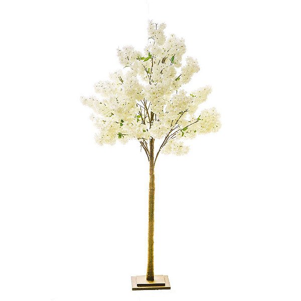 Cerejeira de Led 156 leds com Flores de Tecido e Lampadas Amarelas 1824012 - Cromus