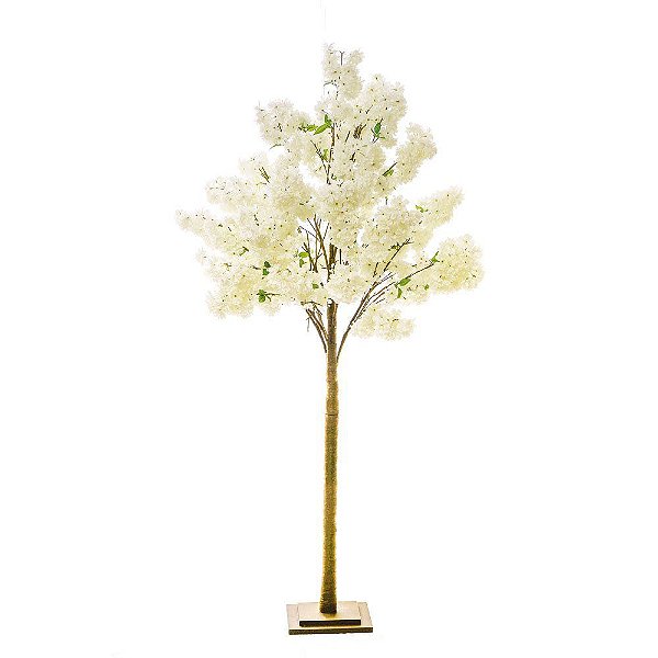 Cerejeira de Led 156 leds com Flores de Tecido e Lampadas Amarelas 1824012 - Cromus