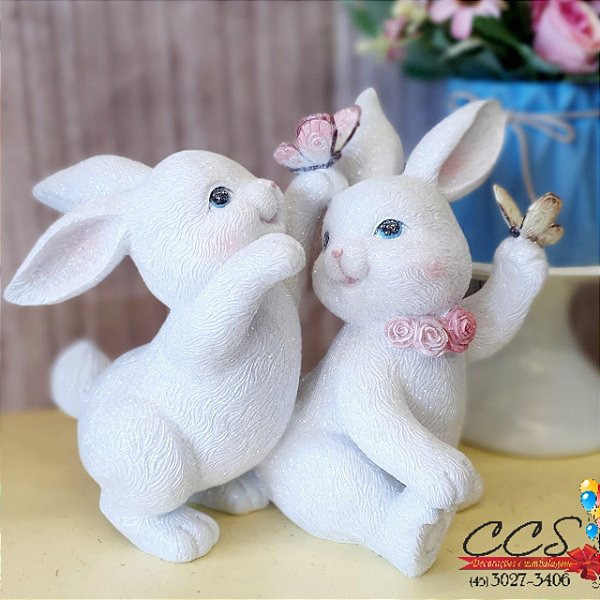 Coelhos Brincando com Borboleta Cromus 1014677