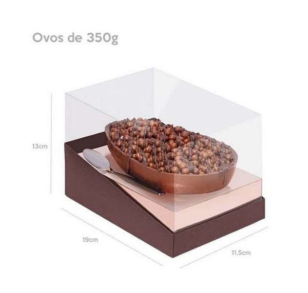 Caixa Specialla Para Meio OVO 350gr c/ 06 un com Liso Marrom / Rose Gold Cromus 13003367