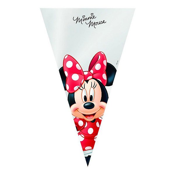 Cone Festa Minnie - 18x30cm - 50 unidades - Cromus 11600023