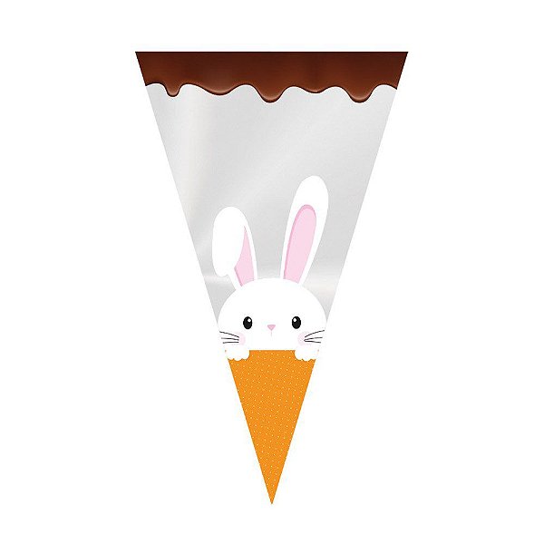 Cone para doces Festa Coelho Adoleta  - 18x30cm - 50 unidades - Cromus 11600015