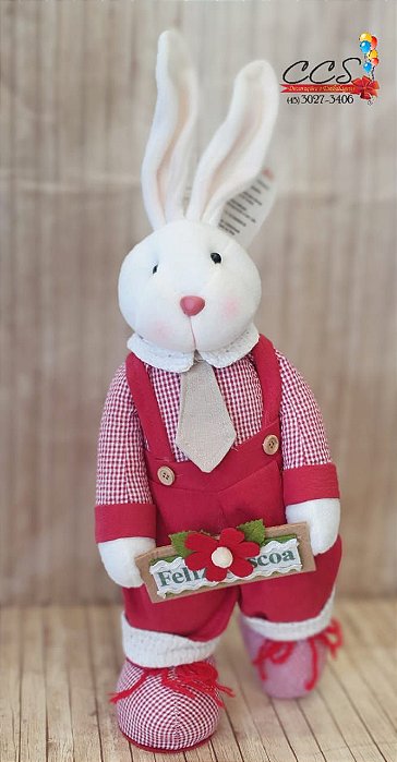 Coelho de Pelúcia com Pé pra Trás (Goiabinha) Cromus 1822464