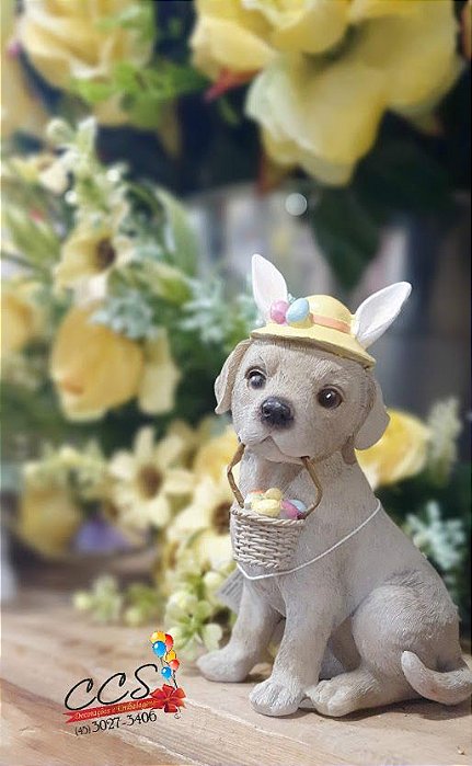 Cachorro de Resina com Orelhas de Coelho - D&A - 69055-001