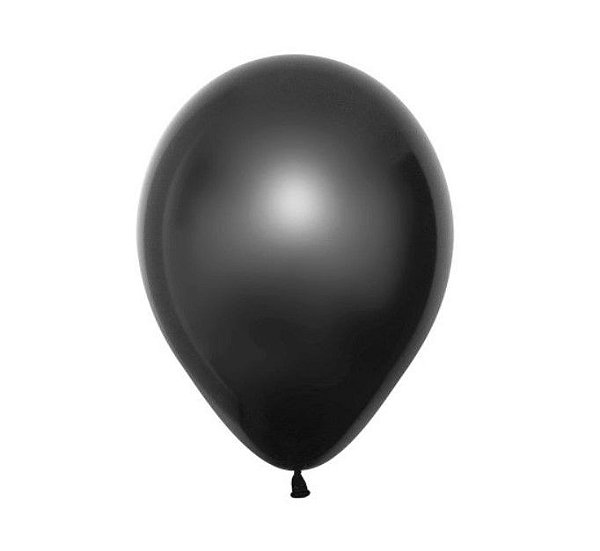 Balão Latex Metal 12 Polegadas Preto Pacote com 50un SEMPERTEX Cromus 39000306