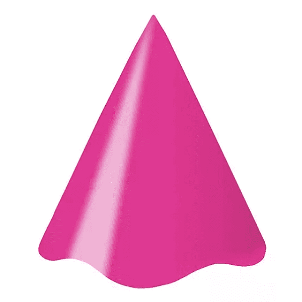Chapéu de Aniversário Papel Pink Liso 8 un - Silver
