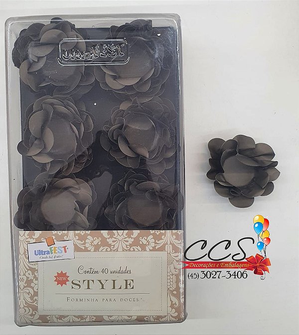 Forminha Para Docinhos Style Marrom com 40 Unidades ULTRAFEST 3992.01