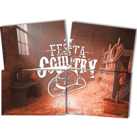 Painel 4 Laminas de Papel Festa Country Boiadeiro - Promo Festcolo