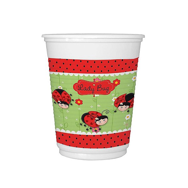 Copo Plástico Joaninha com 8un - Promo Festcolor