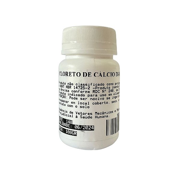CLORETO de Cálcio Alimentício - 100g