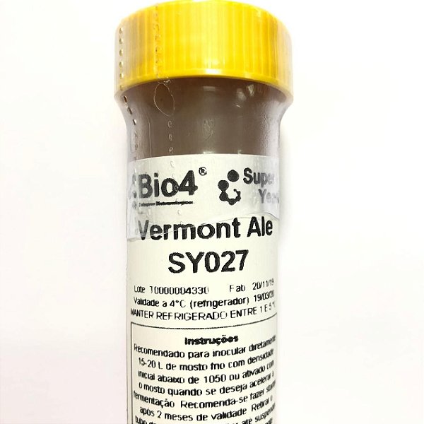 BIO4 Levedura Líquida Vermont Ale - Frasco 50ml
