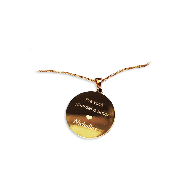 Medalha com coração, por você guardei o amor